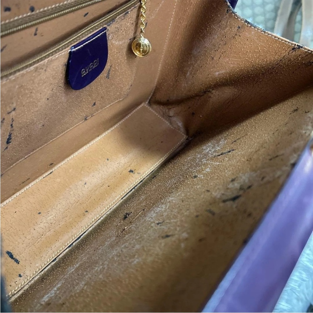 Gucci Dark Purple Leather Box Bag with Gold Hardware - Picture 10 of 16